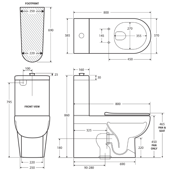 Stella Care Back-to-Wall Toilet Suite, Gloss White