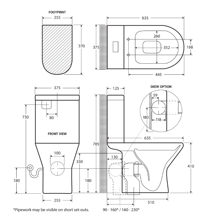 Chica Close-Coupled Toilet Suite, Gloss White with Slim Seat