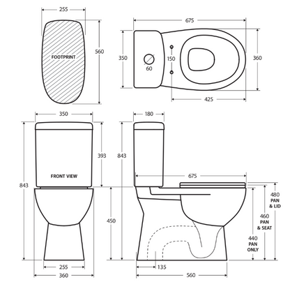 Stella Close-Coupled Toilet Suite, Gloss White