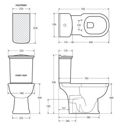 RAK Washington White Close-Coupled Toilet Suite, Alpine White