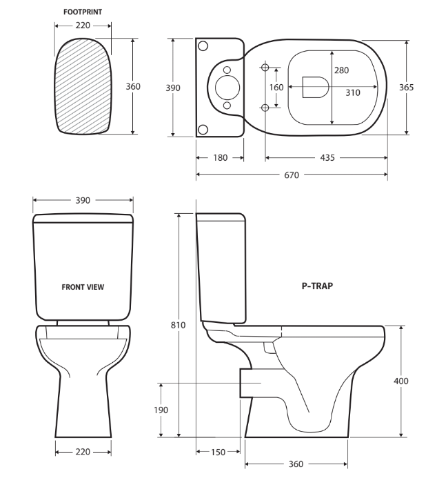 RAK Liwa White Close-Coupled Toilet Suite, Alpine White