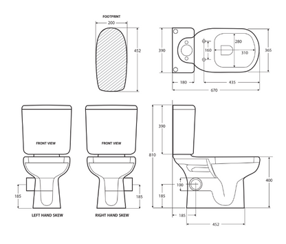 RAK Liwa White Close-Coupled Toilet Suite