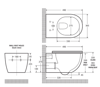 RAK Cloud Wall-Hung Toilet Suite, Matte White