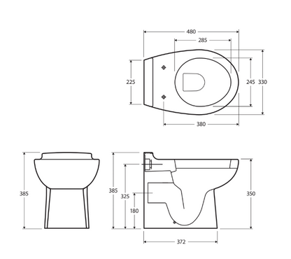 RAK Junior Wall-Faced Toilet Suite, Gloss White