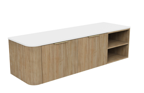 Margot 1500 Single Bowl Wall Hung Cabinet, Right Shelf