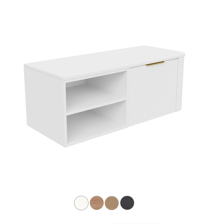Margot 900-1200mm Wall Hung Cabinet, Custom Width Left Shelf