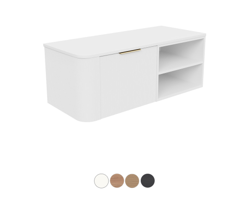 Margot 900-1200mm Wall Hung Cabinet, Custom Width Right Shelf