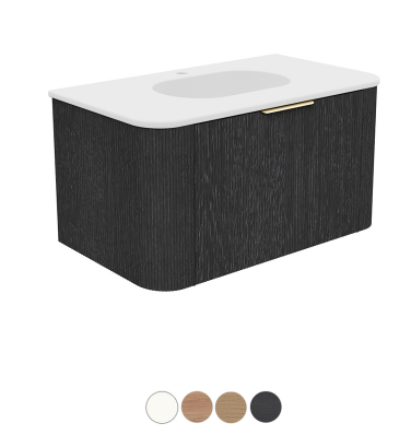 Margot 750 Wall Hung, Double Curve Cabinet, Lola Matte Basin Top