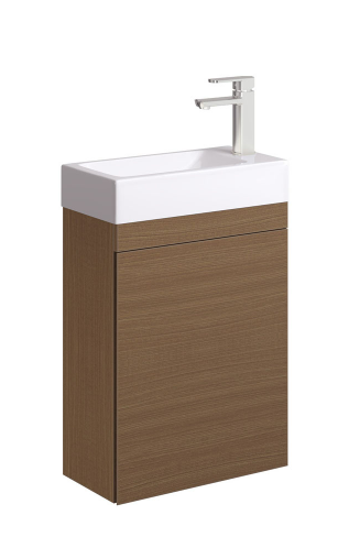 Denzel Edge 450 Ensuite Wall Hung Vanity, Walnut