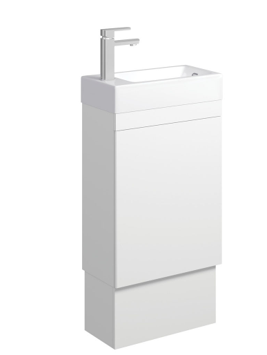Edge 450 Ensuite Vanity on Kickboard with Overflow, Satin White
