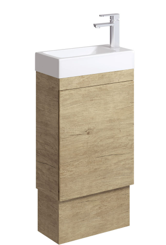 Edge 450 Ensuite Vanity on Kickboard with Overflow, Scandi Oak