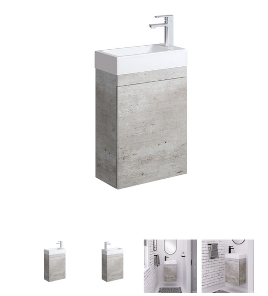 Edge 450 Ensuite Wall-Hung Vanity with Overflow, Industrial