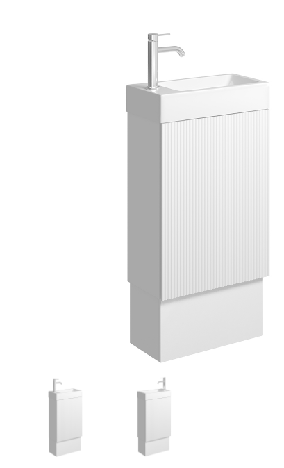 Minka 450 Vanity on Kickboard, No Overflow, Satin White