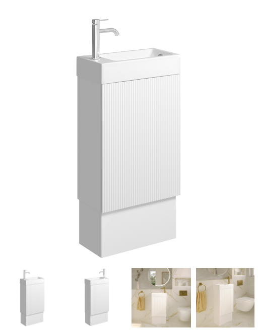 Minka 450 Vanity on Kickboard with Overflow, Satin White