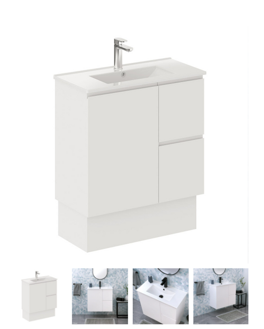 Siska Slim 750 Vanity on Kickboard, Right Drawers