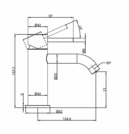 ZEN SS316L BASIN MIXER BRUSHED GOLD (NR162201BG)