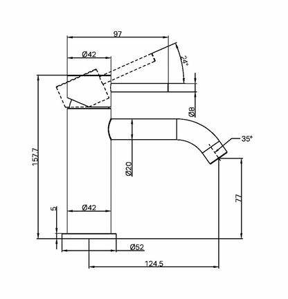 ZEN SS316L BASIN MIXER BRUSHED BRONZE (NR162201BZ)