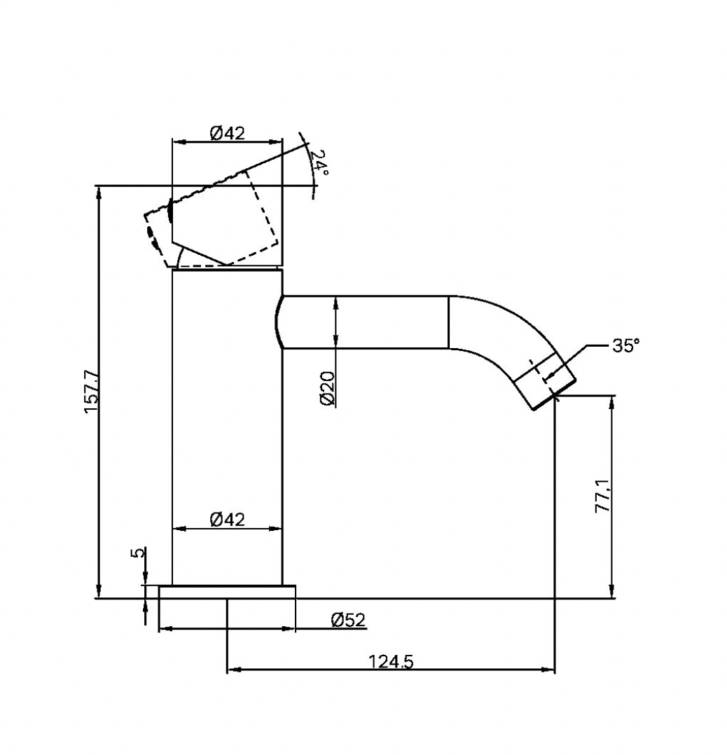 ZEN SS316L BASIN MIXER HANDLESS BRUSHED BRONZE (NR162201BBZ)