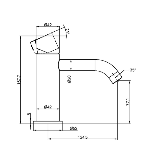 Zen SS316L Basin Mixer Handless Brushed Nickel (NR162201bBN)