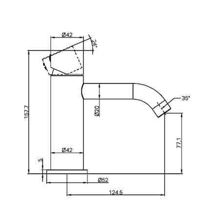 Zen SS316L Basin Mixer Handless Brushed Nickel (NR162201bBN)