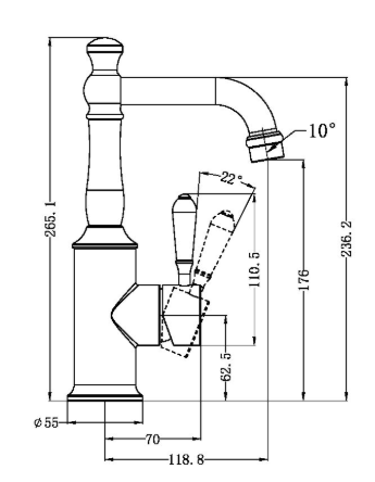 York Basin Mixer With White Porcelain Lever Brushed Nickel (NR69210101BN)