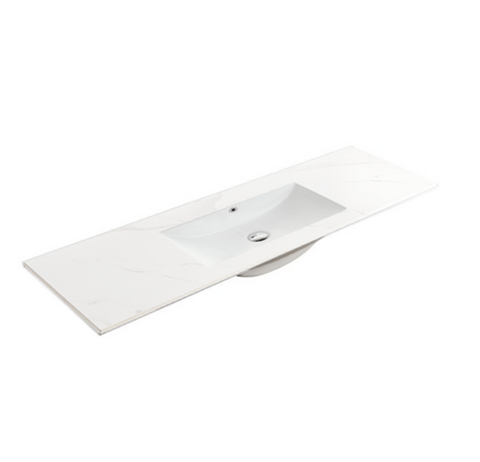 150cm Mountain Snow Sintered Stone Vanity Top Single Bowl