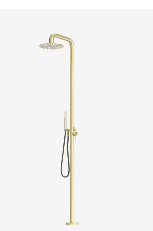 Zen SS316L Outdoor Freestanding Shower Column Brushed Gold