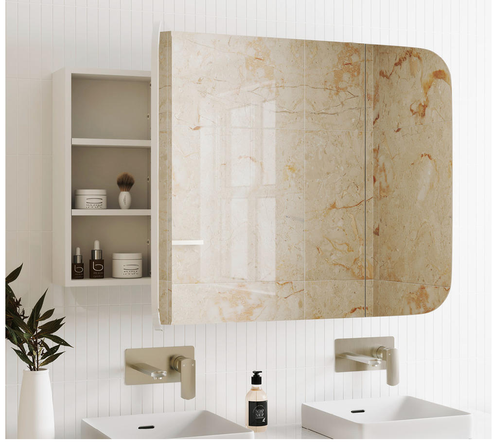 Marlowe Soft Square Mirror Cabinet, 1200 x 800mm