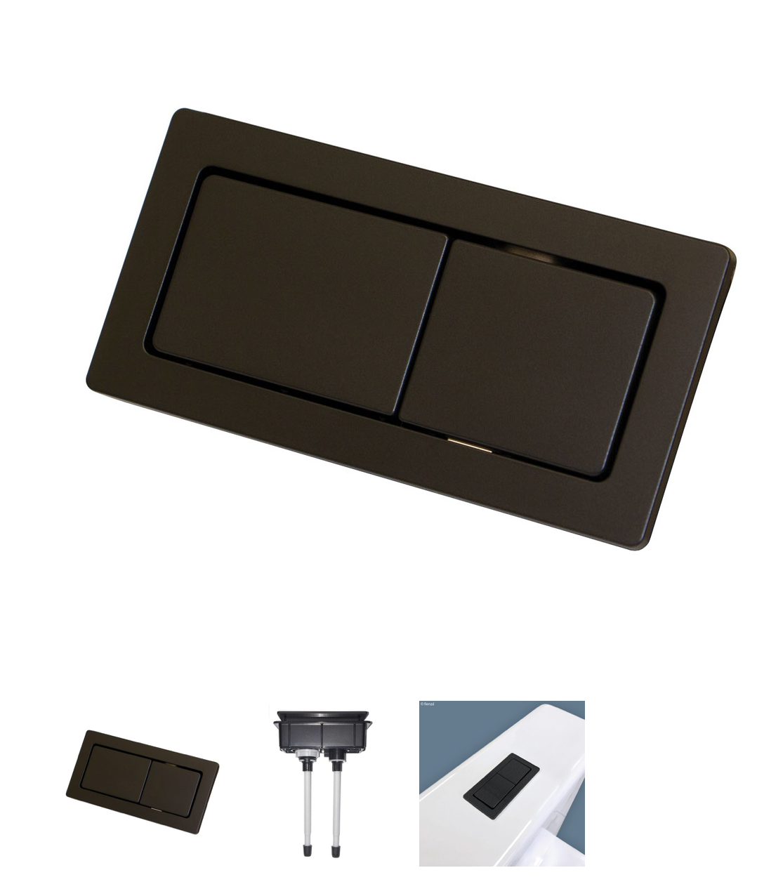 Rectangular Chrome Flush Buttons