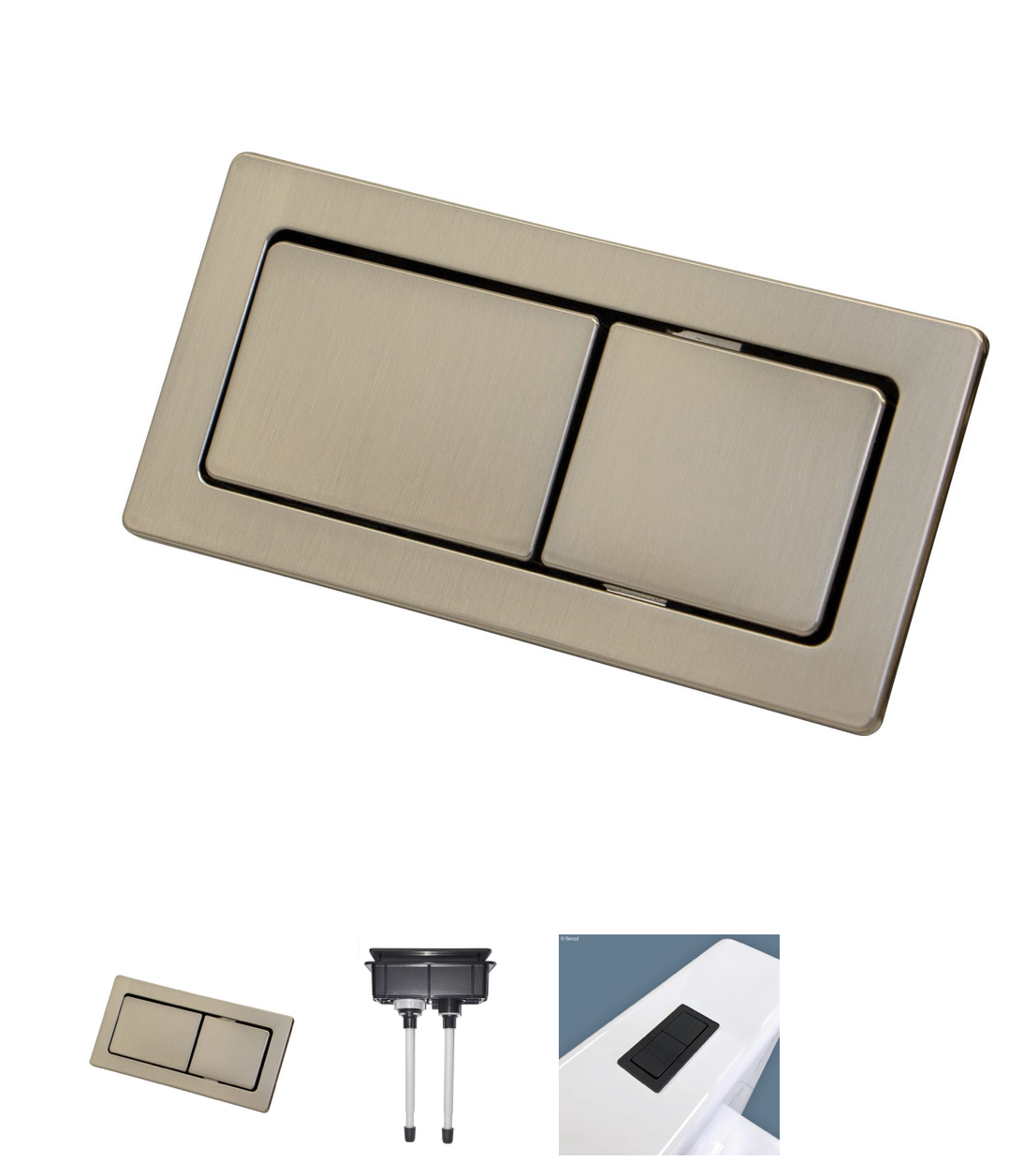 Rectangular Chrome Flush Buttons