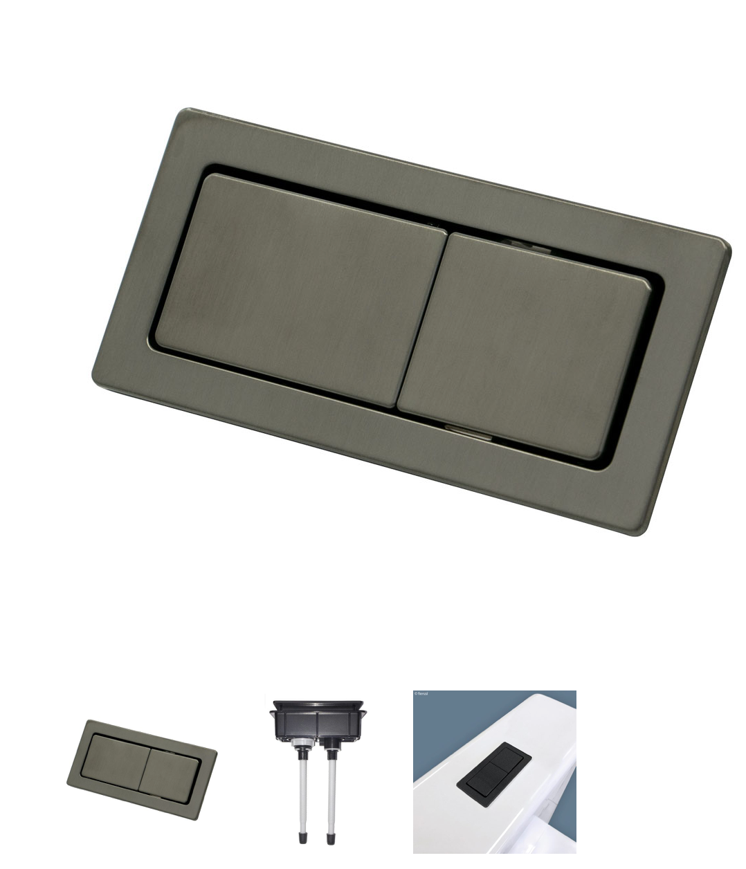 Rectangular Chrome Flush Buttons