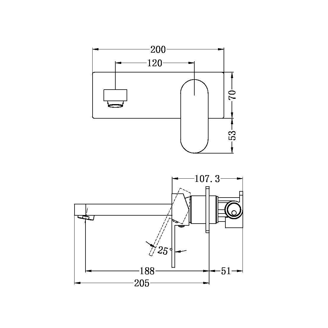 Ecco Wall Basin/Bath Mixer