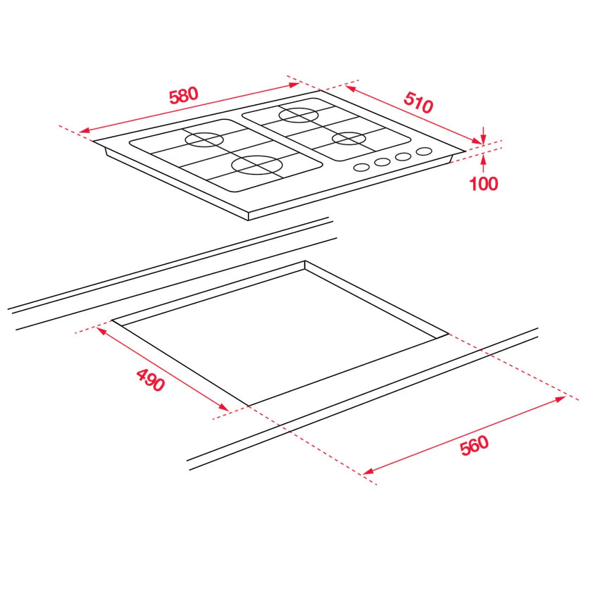 60cm Gas Cooktop