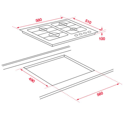 60cm Gas Cooktop