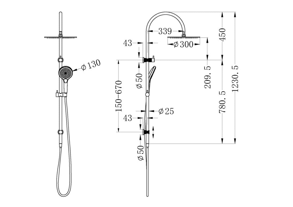 Opal Twin Shower Set | Air Shower II | Round