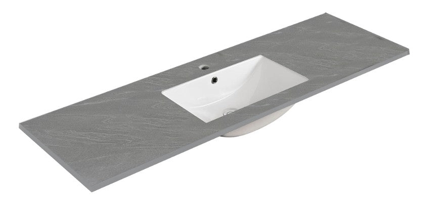 150cm Sintered Stone Vanity Top Shadow Grey Single Bowl