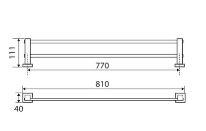Modena Double Towel Rail