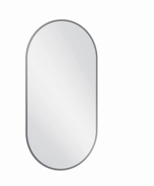 Como Oval Mirror Gun Metal Grey