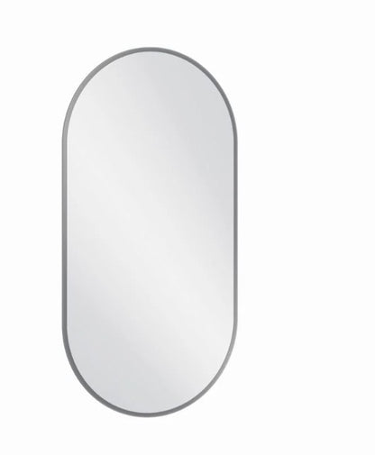 Como Oval Mirror Gun Metal Grey