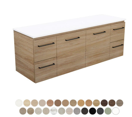 Carmen Door & Drawer 1500 Double Bowl Wall Hung Vanity