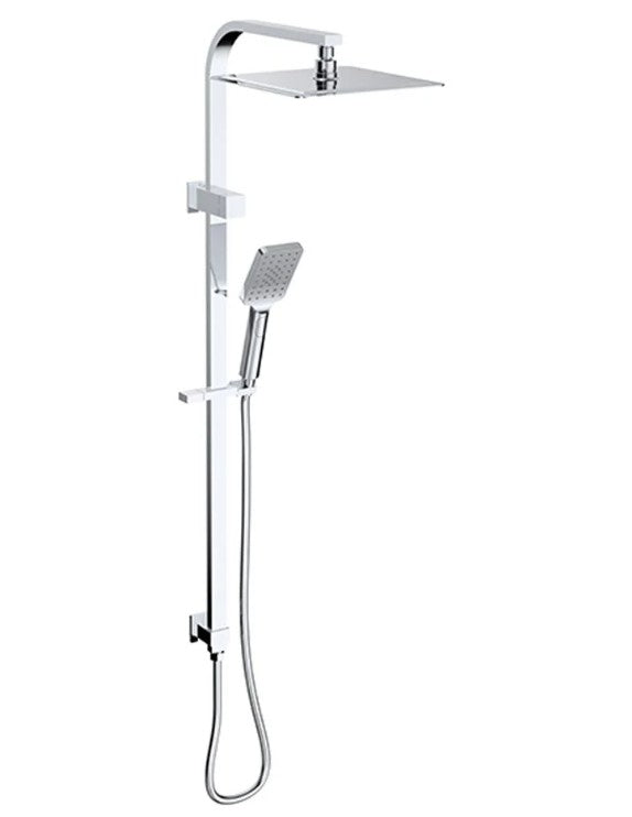 Sky Square Shower Rail Set Chrome