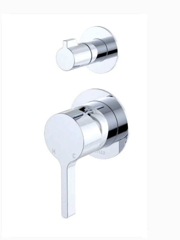 Sansa Wall Diverter Mixer, Small Round Plates