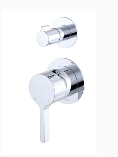 Sansa Wall Diverter Mixer, Small Round Plates