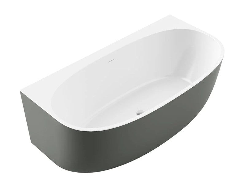 Morocco Back to the Wall Grey & White Bath 150cm