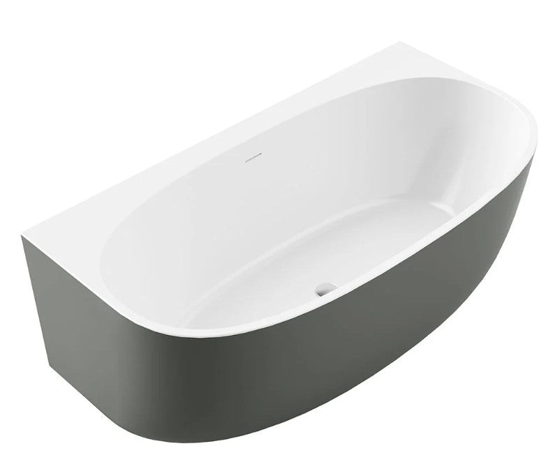 Morocco Back to the Wall Grey & White Bath 170cm