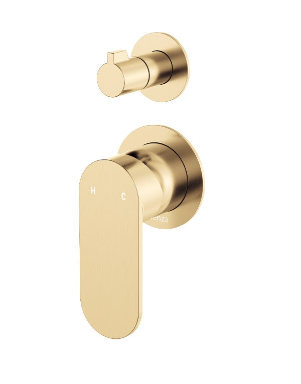 Empire Slim Wall Diverter Mixer, Small Round Plates, Vertical
