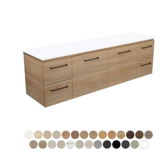 Carmen Door & Drawer 1800 Double Bowl Wall Hung Vanity