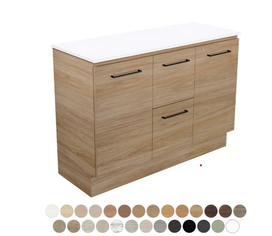Carmen Door & Drawer 1200 Double Bowl Floor Standing Vanity