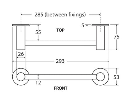 Hustle Hand Towel Holder, Matte Black