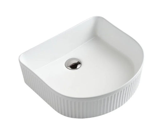 Quadrant Fluted Vessel White